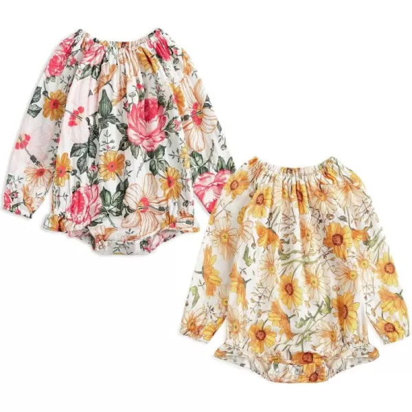 Simplee kids Baby Girls Summer Romper Onesie Infant Newborn Floral Ruffled Sleeveless Bodysuit for 3Month-2Years