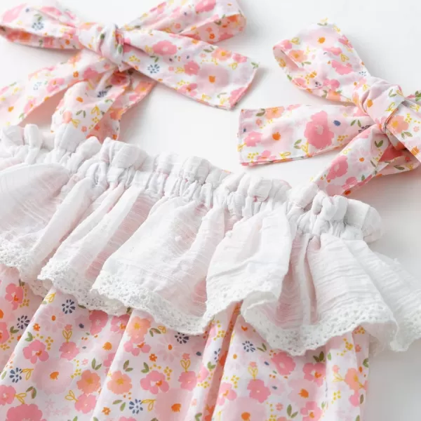 Simplee kids Baby Girls Summer Romper Onesie Infant Newborn Floral Ruffled Sleeveless Bodysuit for 3Month-2Years