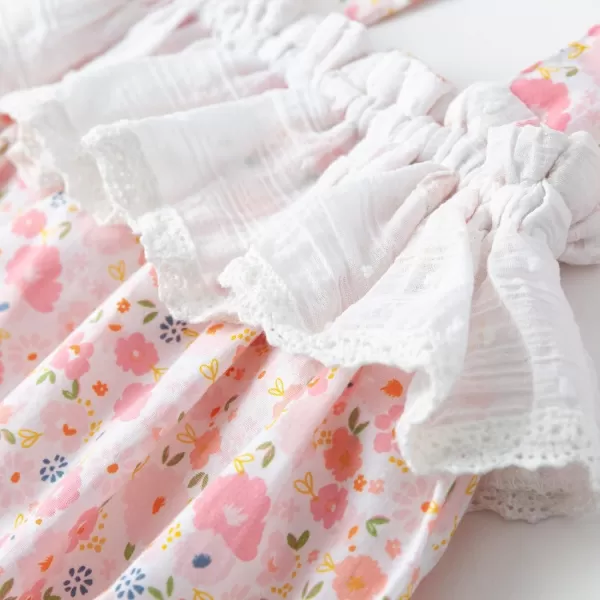 Simplee kids Baby Girls Summer Romper Onesie Infant Newborn Floral Ruffled Sleeveless Bodysuit for 3Month-2Years