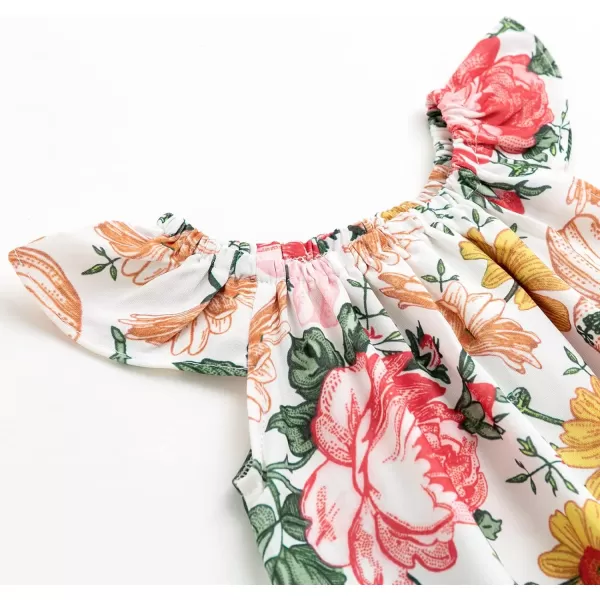 Simplee kids Baby Girls Summer Romper Onesie Infant Newborn Floral Ruffled Sleeveless Bodysuit for 3Month-2Years