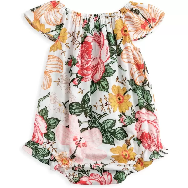 Simplee kids Baby Girls Summer Romper Onesie Infant Newborn Floral Ruffled Sleeveless Bodysuit for 3Month-2Years