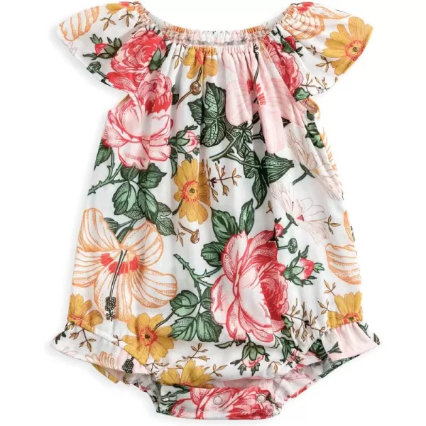 Simplee kids Baby Girls Summer Romper Onesie Infant Newborn Floral Ruffled Sleeveless Bodysuit for 3Month-2Years
