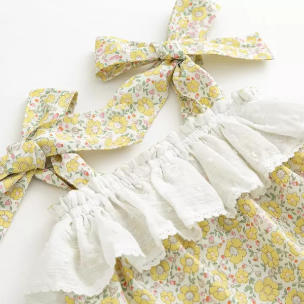 Simplee kids Baby Girls Summer Romper Onesie Infant Newborn Floral Ruffled Sleeveless Bodysuit for 3Month-2Years