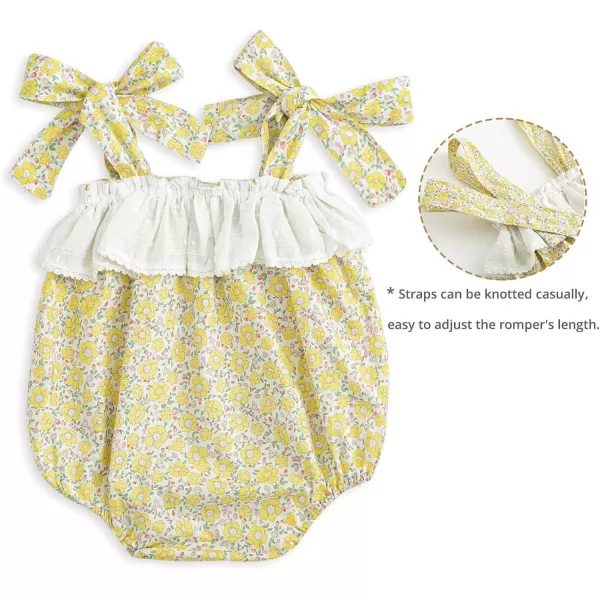 Simplee kids Baby Girls Summer Romper Onesie Infant Newborn Floral Ruffled Sleeveless Bodysuit for 3Month-2Years