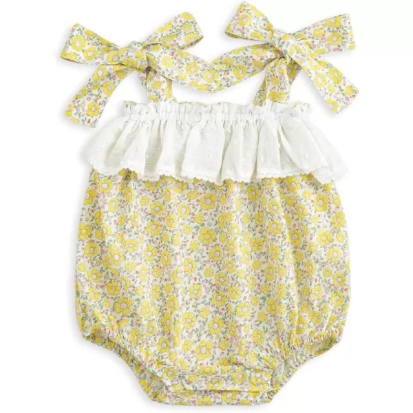 Simplee kids Baby Girls Summer Romper Onesie Infant Newborn Floral Ruffled Sleeveless Bodysuit for 3Month-2Years
