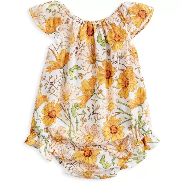 Simplee kids Baby Girls Summer Romper Onesie Infant Newborn Floral Ruffled Sleeveless Bodysuit for 3Month-2Years