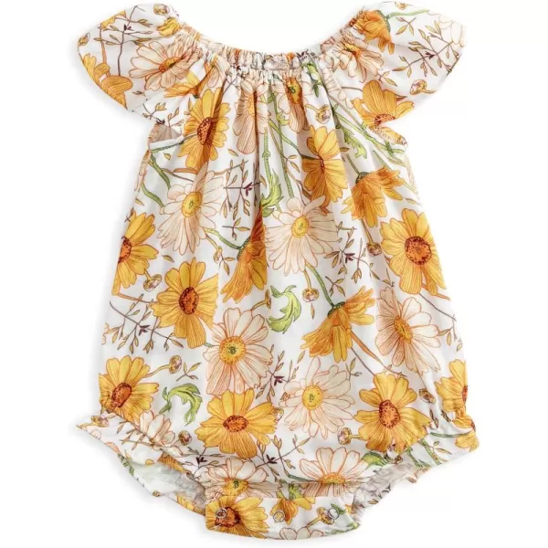 Simplee kids Baby Girls Summer Romper Onesie Infant Newborn Floral Ruffled Sleeveless Bodysuit for 3Month-2Years