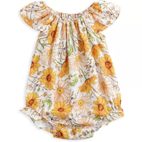 Simplee kids Baby Girls Summer Romper Onesie Infant Newborn Floral Ruffled Sleeveless Bodysuit for 3Month-2Years