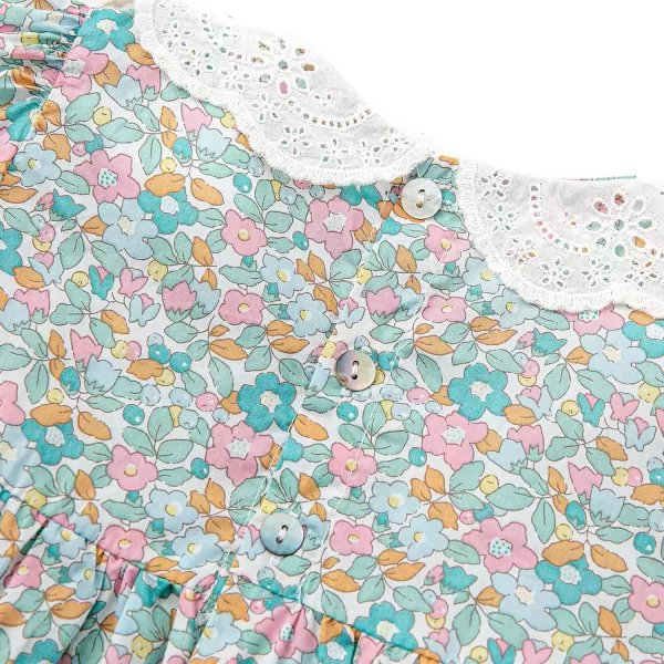 Simplee kids Baby Girls Vintage Floral Romper Dress Infant Sleeveless One-Piece Jumpsuit Clothes for 6-24 Months