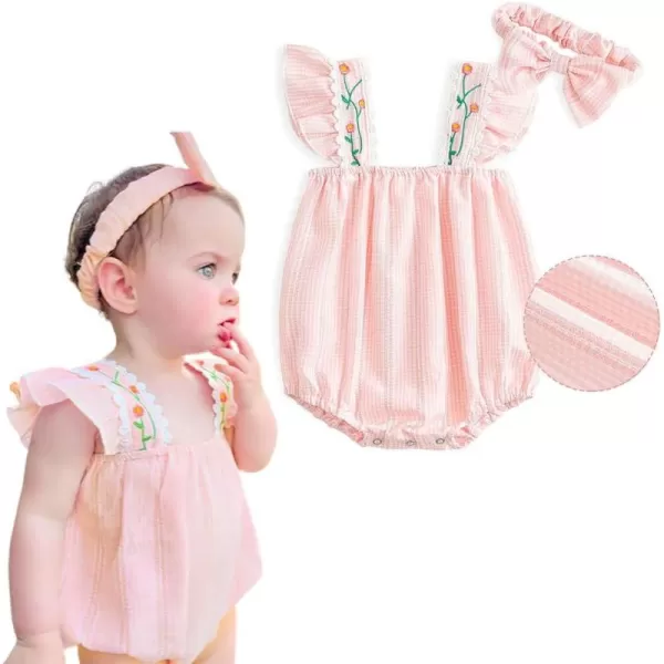 Simplee kids Baby Girls Vintage Floral Romper Dress Infant Sleeveless One-Piece Jumpsuit Clothes for 6-24 Months