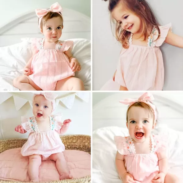 Simplee kids Baby Girls Vintage Floral Romper Dress Infant Sleeveless One-Piece Jumpsuit Clothes for 6-24 Months
