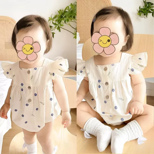 Simplee kids Baby Girls Vintage Floral Romper Dress Infant Sleeveless One-Piece Jumpsuit Clothes for 6-24 Months