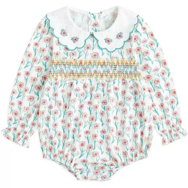 Simplee kids Baby Girls Vintage Floral Romper Dress Infant Sleeveless One-Piece Jumpsuit Clothes for 6-24 Months