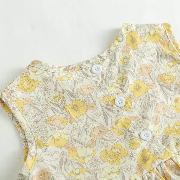 Simplee kids Baby Girls Vintage Floral Romper Dress Infant Sleeveless One-Piece Jumpsuit Clothes for 6-24 Months