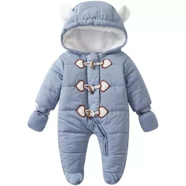Simplee kids Baby Infant Boys Girls Snowsuit Winter Hooded Footed Warm Jumpsuit Outerwear with Gloves for 3-24 Months