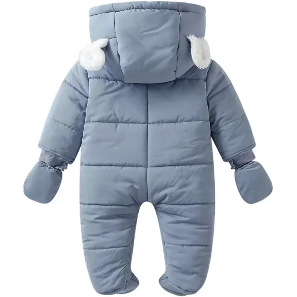 Simplee kids Baby Infant Boys Girls Snowsuit Winter Hooded Footed Warm Jumpsuit Outerwear with Gloves for 3-24 Months