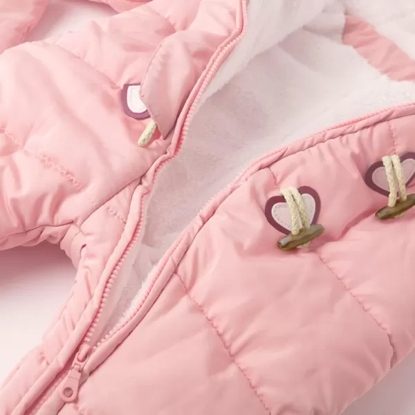 Simplee kids Baby Infant Boys Girls Snowsuit Winter Hooded Footed Warm Jumpsuit Outerwear with Gloves for 3-24 Months