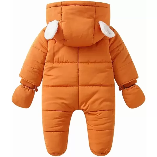 Simplee kids Baby Infant Boys Girls Snowsuit Winter Hooded Footed Warm Jumpsuit Outerwear with Gloves for 3-24 Months