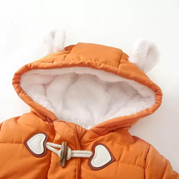 Simplee kids Baby Infant Boys Girls Snowsuit Winter Hooded Footed Warm Jumpsuit Outerwear with Gloves for 3-24 Months