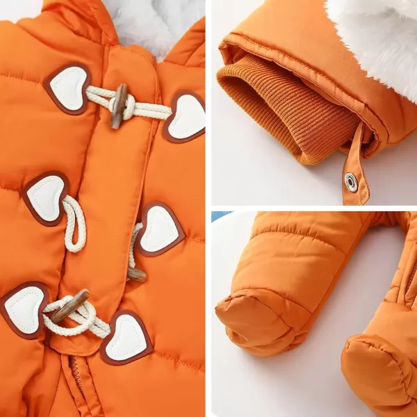 Simplee kids Baby Infant Boys Girls Snowsuit Winter Hooded Footed Warm Jumpsuit Outerwear with Gloves for 3-24 Months