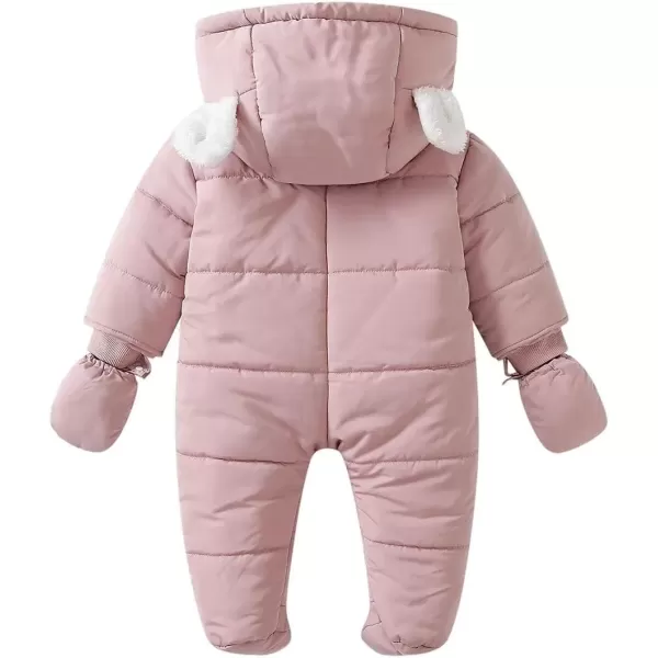 Simplee kids Baby Infant Boys Girls Snowsuit Winter Hooded Footed Warm Jumpsuit Outerwear with Gloves for 3-24 Months