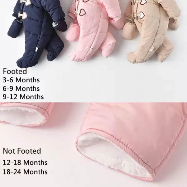 Simplee kids Baby Infant Boys Girls Snowsuit Winter Hooded Footed Warm Jumpsuit Outerwear with Gloves for 3-24 Months