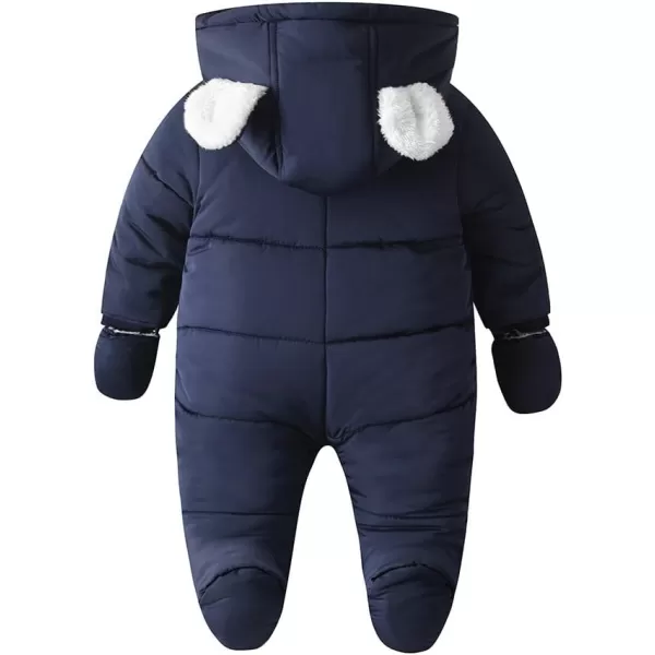 Simplee kids Baby Infant Boys Girls Snowsuit Winter Hooded Footed Warm Jumpsuit Outerwear with Gloves for 3-24 Months