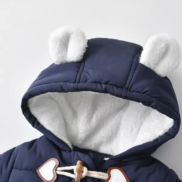 Simplee kids Baby Infant Boys Girls Snowsuit Winter Hooded Footed Warm Jumpsuit Outerwear with Gloves for 3-24 Months