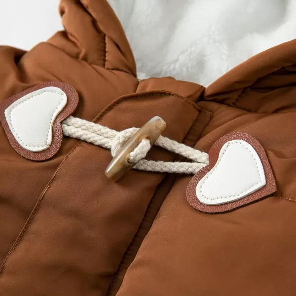 Simplee kids Baby Infant Boys Girls Snowsuit Winter Hooded Footed Warm Jumpsuit Outerwear with Gloves for 3-24 Months