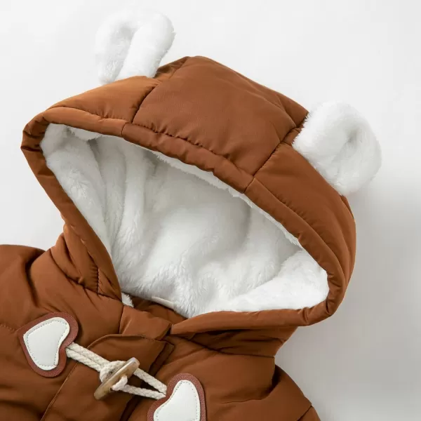 Simplee kids Baby Infant Boys Girls Snowsuit Winter Hooded Footed Warm Jumpsuit Outerwear with Gloves for 3-24 Months
