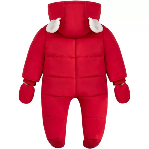 Simplee kids Baby Infant Boys Girls Snowsuit Winter Hooded Footed Warm Jumpsuit Outerwear with Gloves for 3-24 Months