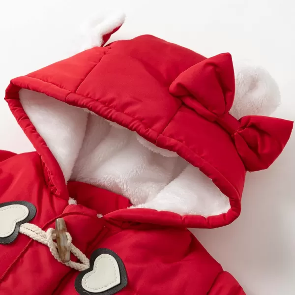 Simplee kids Baby Infant Boys Girls Snowsuit Winter Hooded Footed Warm Jumpsuit Outerwear with Gloves for 3-24 Months