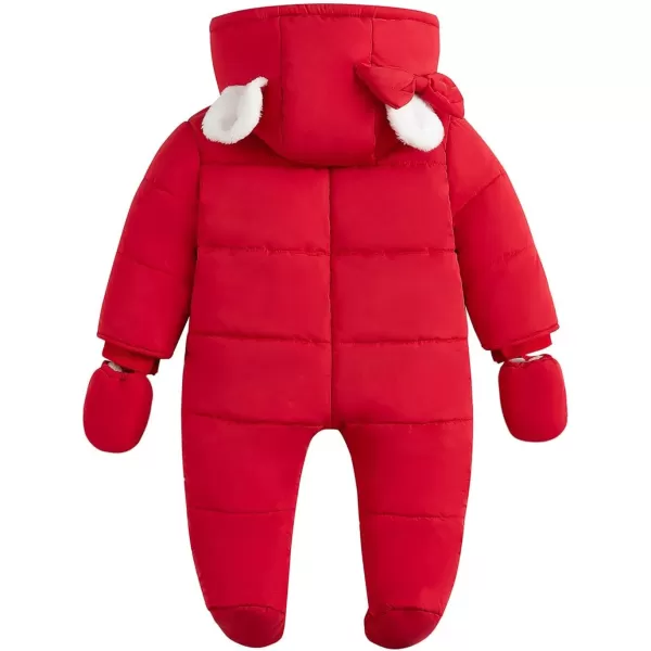 Simplee kids Baby Infant Boys Girls Snowsuit Winter Hooded Footed Warm Jumpsuit Outerwear with Gloves for 3-24 Months