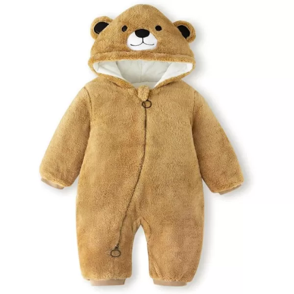 Simplee kids Baby Infant Boys Girls Snowsuit Winter Hooded Footed Warm Jumpsuit Outerwear with Gloves for 3-24 Months