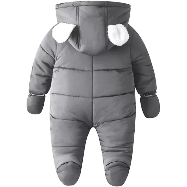 Simplee kids Baby Infant Boys Girls Snowsuit Winter Hooded Footed Warm Jumpsuit Outerwear with Gloves for 3-24 Months
