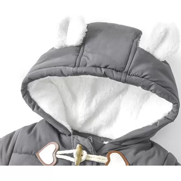 Simplee kids Baby Infant Boys Girls Snowsuit Winter Hooded Footed Warm Jumpsuit Outerwear with Gloves for 3-24 Months