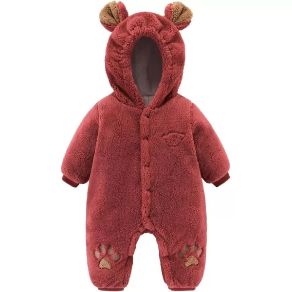 Simplee kids Baby Infant Boys Girls Snowsuit Winter Hooded Footed Warm Jumpsuit Outerwear with Gloves for 3-24 Months