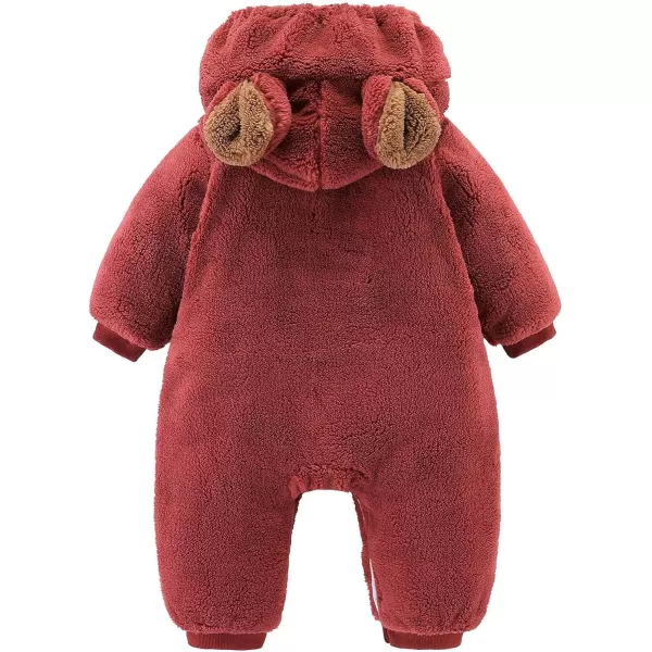 Simplee kids Baby Infant Boys Girls Snowsuit Winter Hooded Footed Warm Jumpsuit Outerwear with Gloves for 3-24 Months