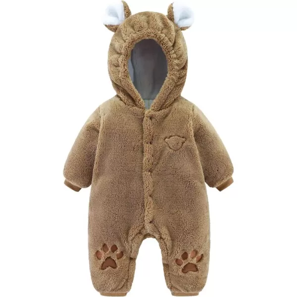 Simplee kids Baby Infant Boys Girls Snowsuit Winter Hooded Footed Warm Jumpsuit Outerwear with Gloves for 3-24 Months