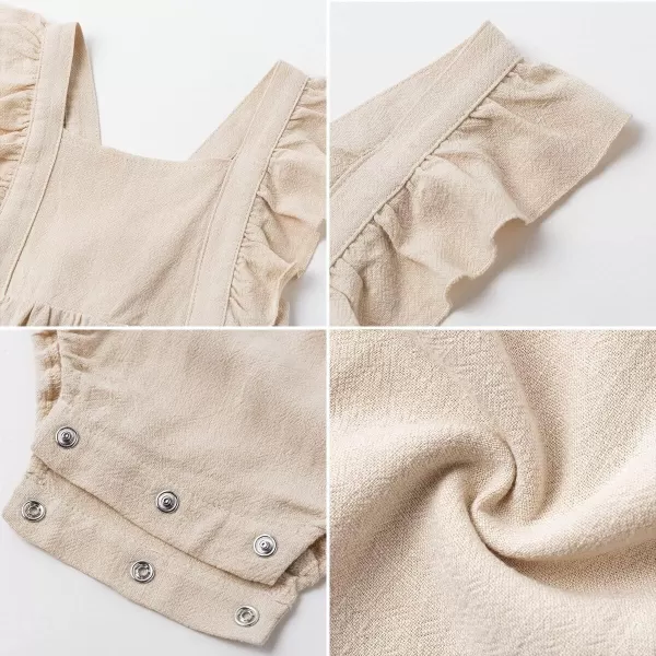 Simplee kids Baby Onesies Unisex Cotton Linen Handmade Romper Jumpsuit Solid Color Long Sleeve Jumpsuit