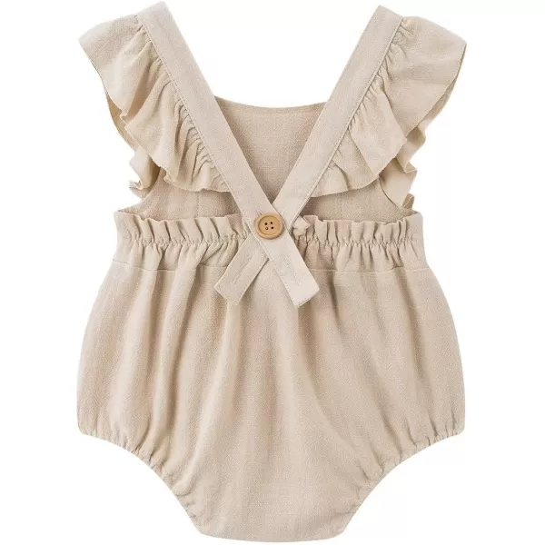 Simplee kids Baby Onesies Unisex Cotton Linen Handmade Romper Jumpsuit Solid Color Long Sleeve Jumpsuit