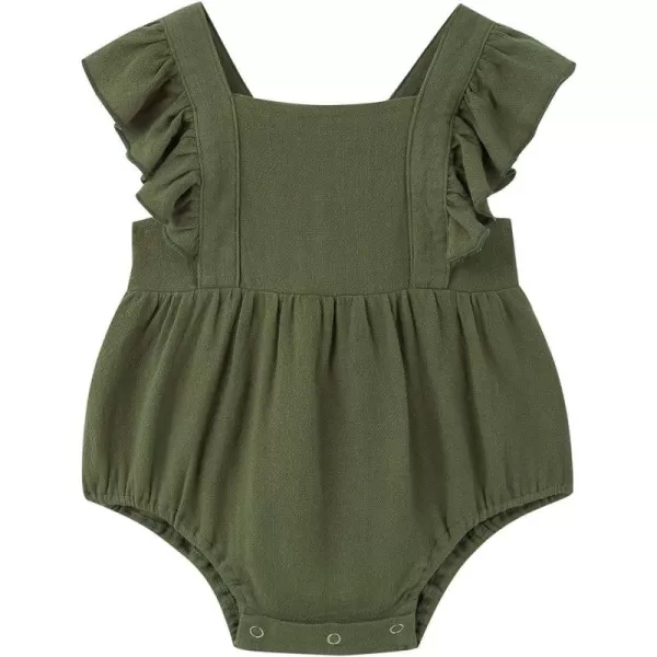 Simplee kids Baby Onesies Unisex Cotton Linen Handmade Romper Jumpsuit Solid Color Long Sleeve Jumpsuit