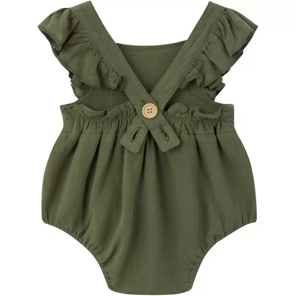 Simplee kids Baby Onesies Unisex Cotton Linen Handmade Romper Jumpsuit Solid Color Long Sleeve Jumpsuit