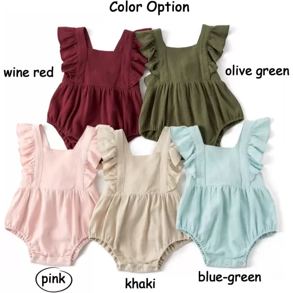 Simplee kids Baby Onesies Unisex Cotton Linen Handmade Romper Jumpsuit Solid Color Long Sleeve Jumpsuit