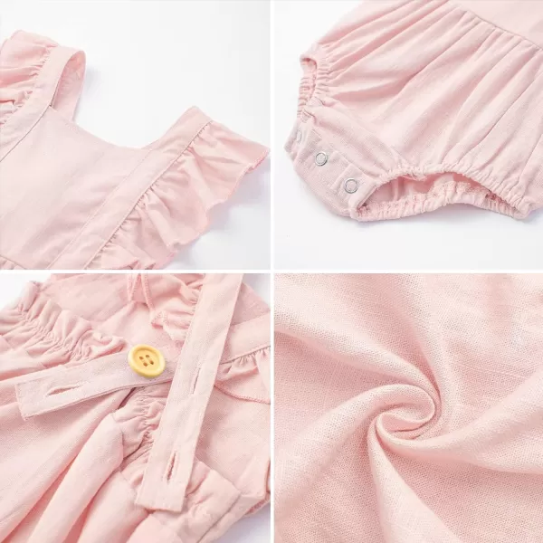 Simplee kids Baby Onesies Unisex Cotton Linen Handmade Romper Jumpsuit Solid Color Long Sleeve Jumpsuit
