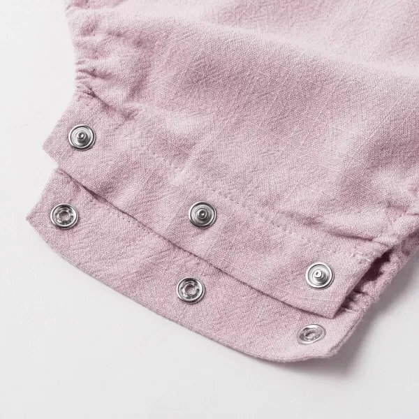 Simplee kids Baby Onesies Unisex Cotton Linen Handmade Romper Jumpsuit Solid Color Long Sleeve Jumpsuit