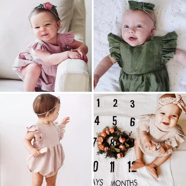 Simplee kids Baby Onesies Unisex Cotton Linen Handmade Romper Jumpsuit Solid Color Long Sleeve Jumpsuit