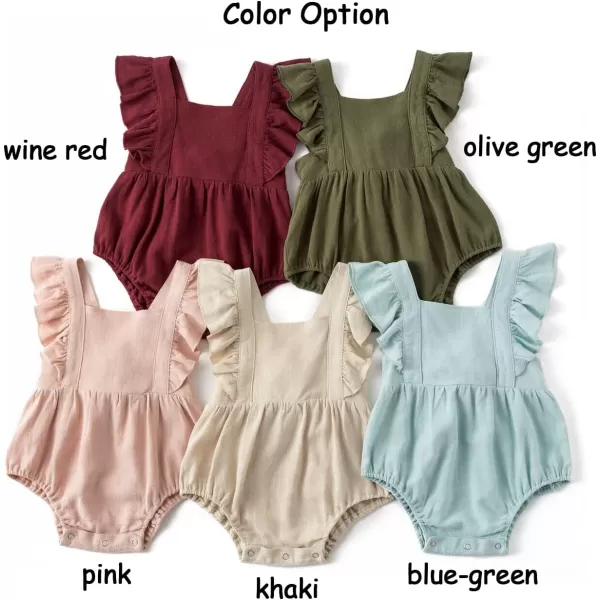 Simplee kids Baby Onesies Unisex Cotton Linen Handmade Romper Jumpsuit Solid Color Long Sleeve Jumpsuit