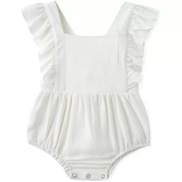 Simplee kids Baby Onesies Unisex Cotton Linen Handmade Romper Jumpsuit Solid Color Long Sleeve Jumpsuit