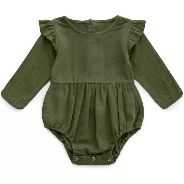 Simplee kids Baby Onesies Unisex Cotton Linen Handmade Romper Jumpsuit Solid Color Long Sleeve Jumpsuit